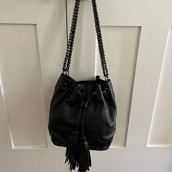 Rebecca Minkoff black leather drawstring bag - Picture 3 of 5